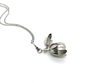Sterling Silver Courage Flower Locket