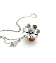 Load image into Gallery viewer, &quot;Don&#39;t try to pull open the flowers...&quot; Sterling and Aquamarine Kinetic Flower