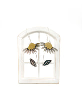 Load image into Gallery viewer, Sterling Silver and Jewelers Brass Daisy Earrings