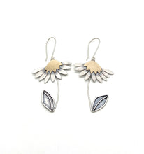 Load image into Gallery viewer, Sterling Silver and Jewelers Brass Daisy Earrings