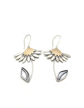 Load image into Gallery viewer, Sterling Silver and Jewelers Brass Daisy Earrings