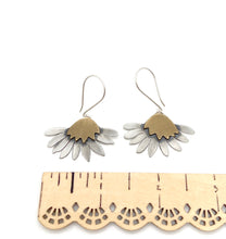Load image into Gallery viewer, Sterling Silver and Jewelers Brass Daisy Earrings