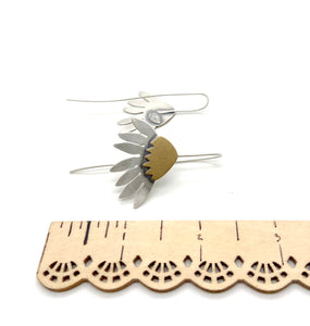 Sterling Silver and Jewelers Brass Daisy Earrings