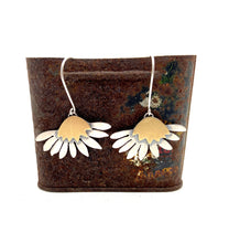 Load image into Gallery viewer, Sterling Silver and Jewelers Brass Daisy Earrings