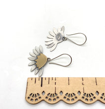 Load image into Gallery viewer, Sterling Silver and Jewelers Brass Daisy Earrings