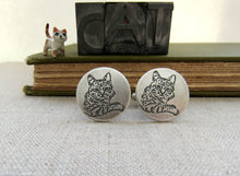 Load image into Gallery viewer, Your Pet&#39;s Portrait- Sterling Cufflinks