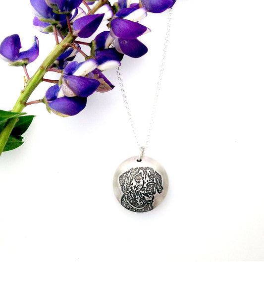 Sterling Silver Personalized Pet Portrait Cameo